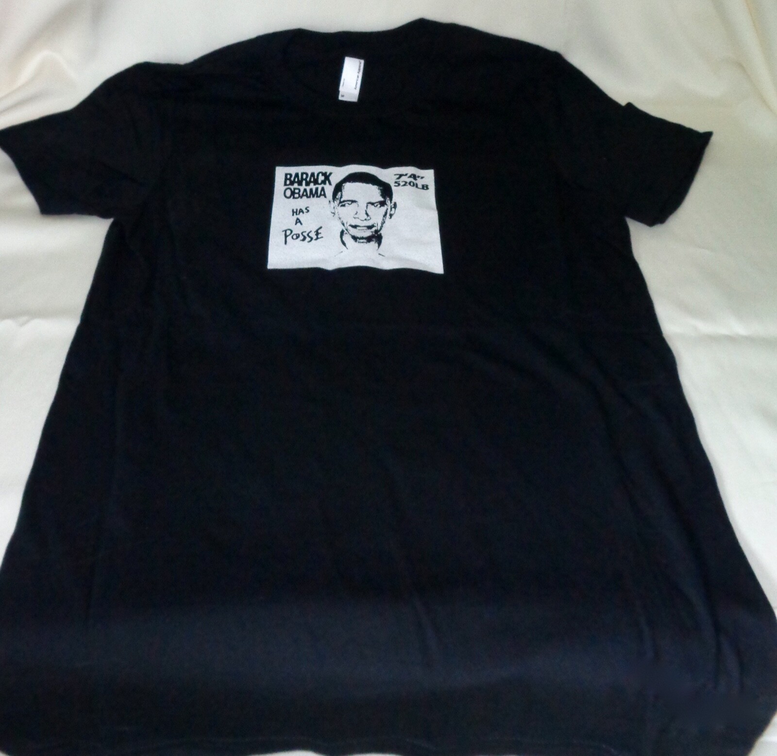 American Apparel crew neck t-shirts; Black w/ "Barack Obama has a Posse" graphic gallery