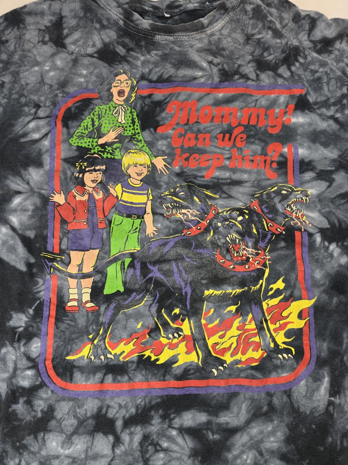 Steven Rhodes Mommy! Can We Keep Him Graphic Tie Dye Black T-Shirt Unisex/Mens M gallery