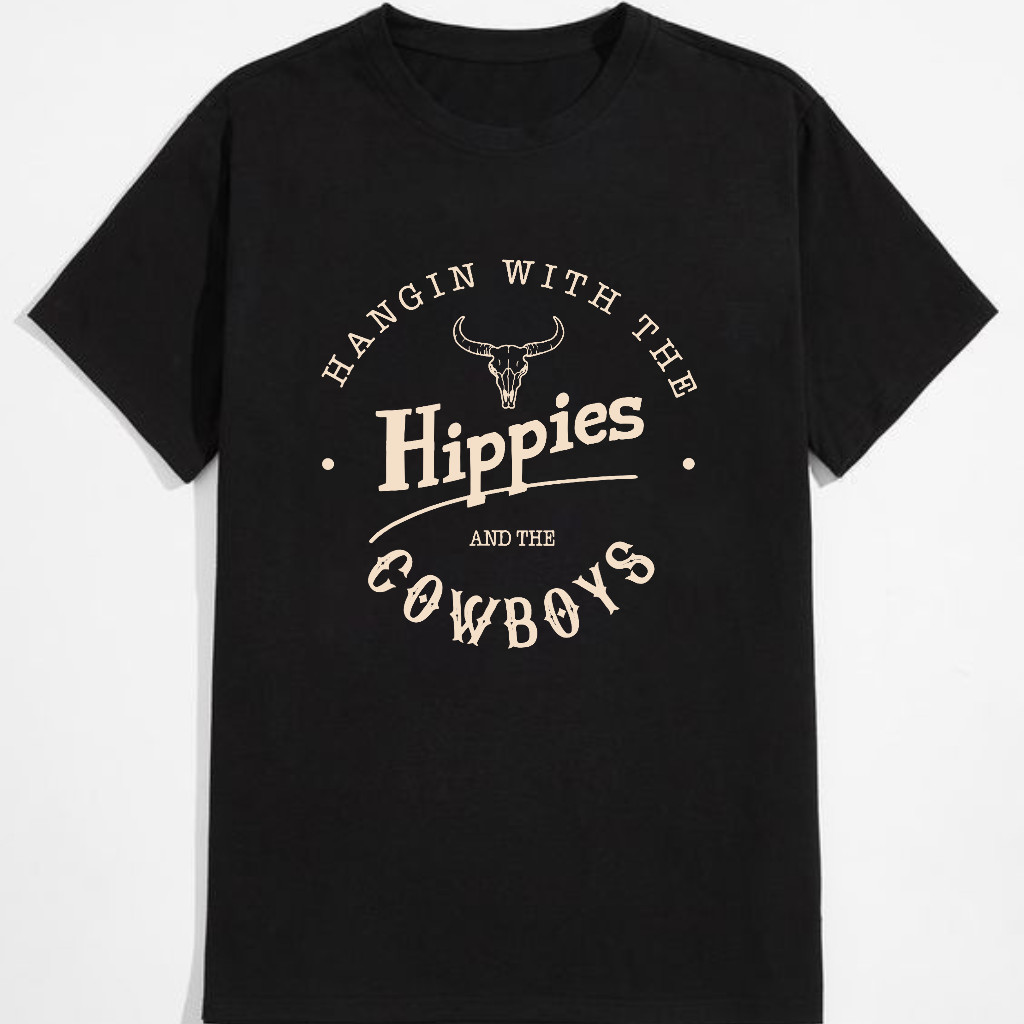 Hippie and Cowboy Style T-Shirt Hoodie for Relaxed, Casual Wear gallery