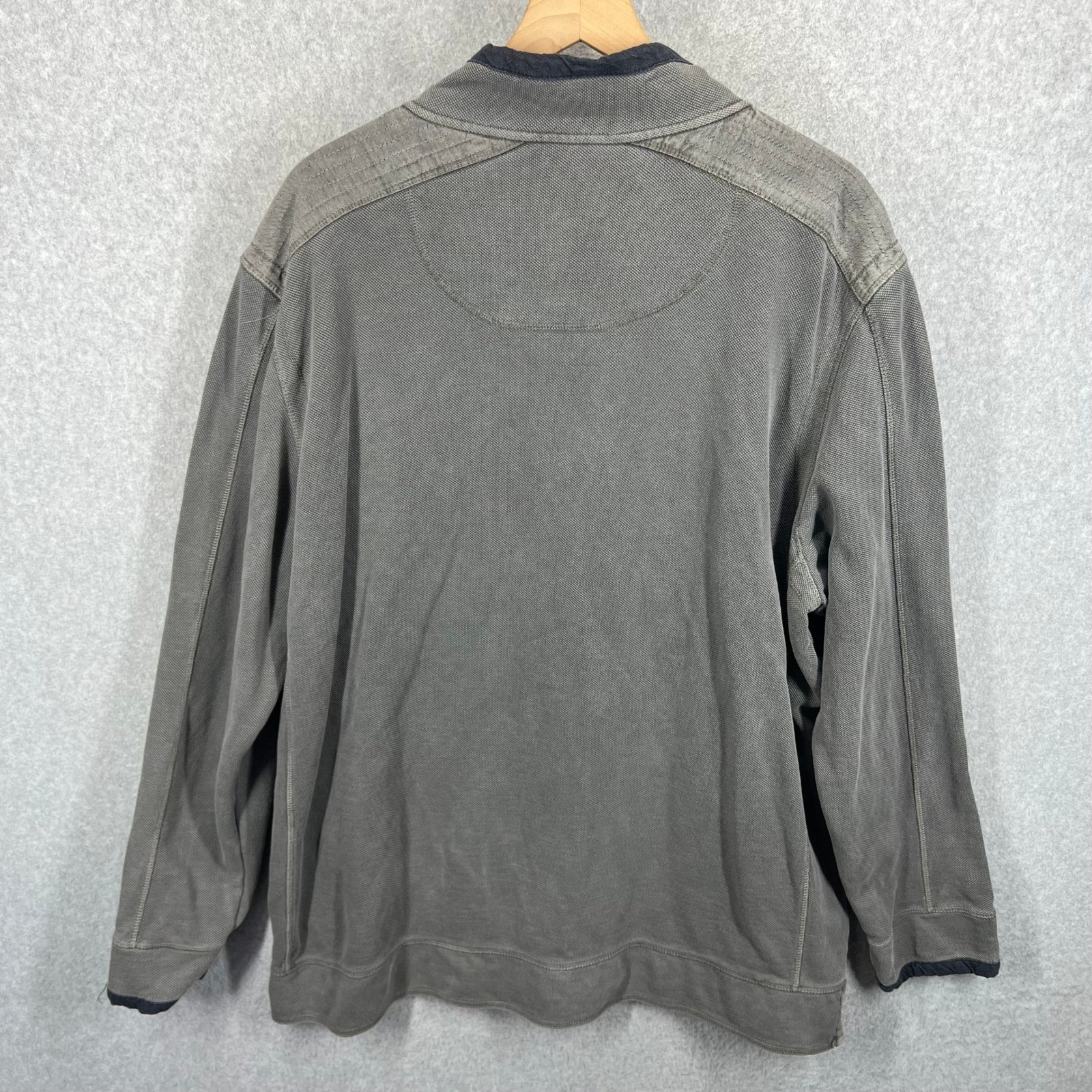 Carbon 2 Cobalt Henley Pullover Mens 2XLT Gray Cotton Long Sleeve Mock Neck EUC gallery