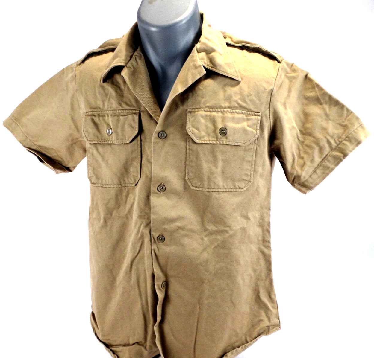 1970 Vietnam WarUS Army Man's Khaki Short Sleeve Shirt (sz M) DSA100-70-C-0525 gallery