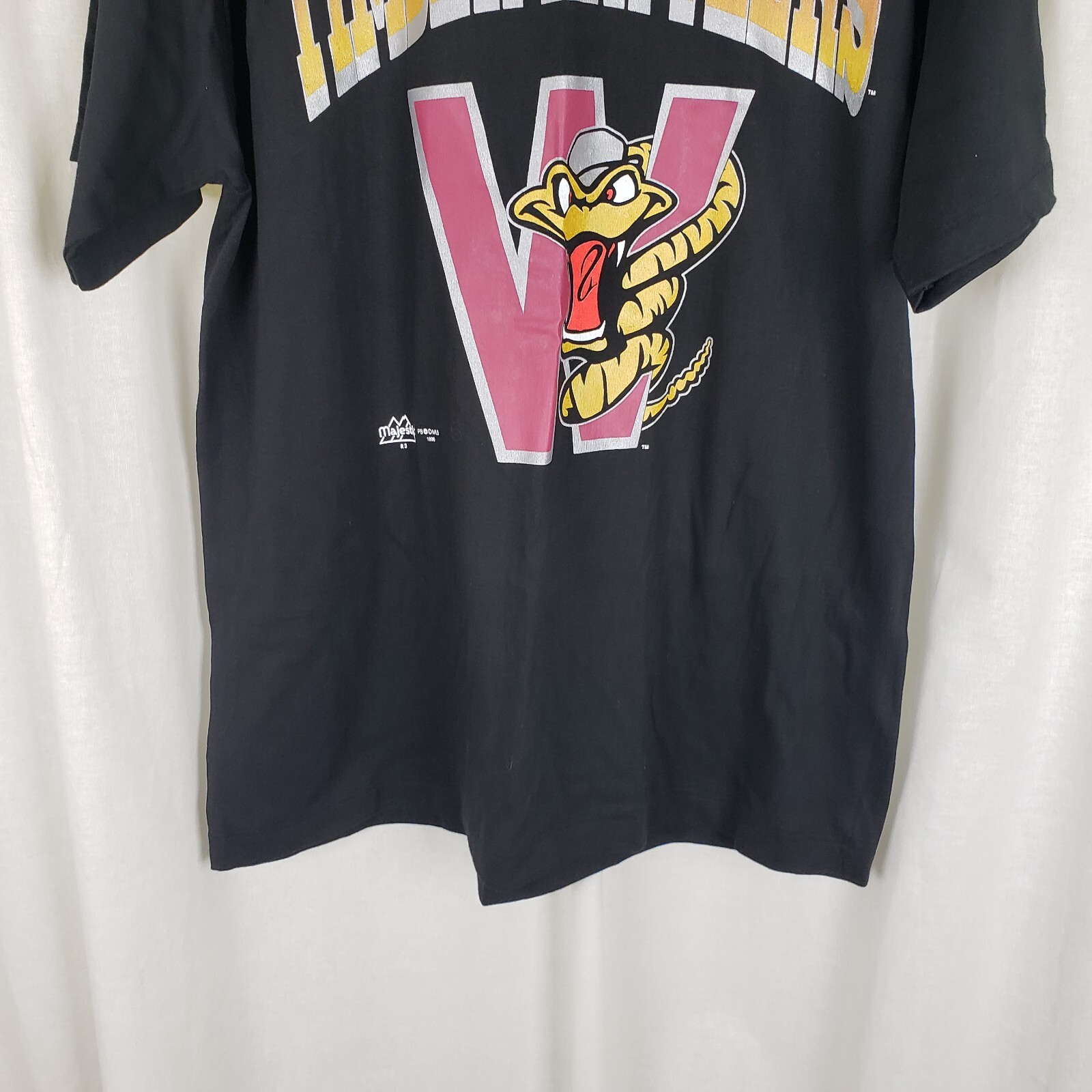 Vintage Wisconsin Timber Rattlers Majestic Baseball Black TShirt Mens XL 90s USA gallery