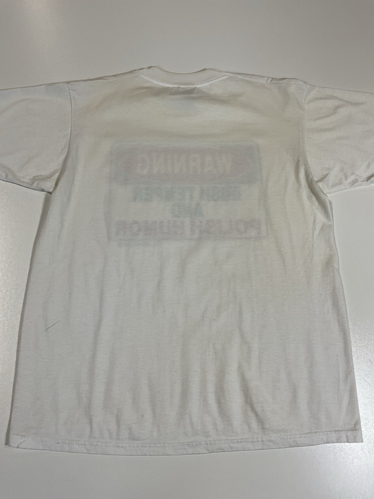 Vintage Warning Irish Temper Polish Humor T Shirt Sz L Novelty Funny Tourist 90s gallery