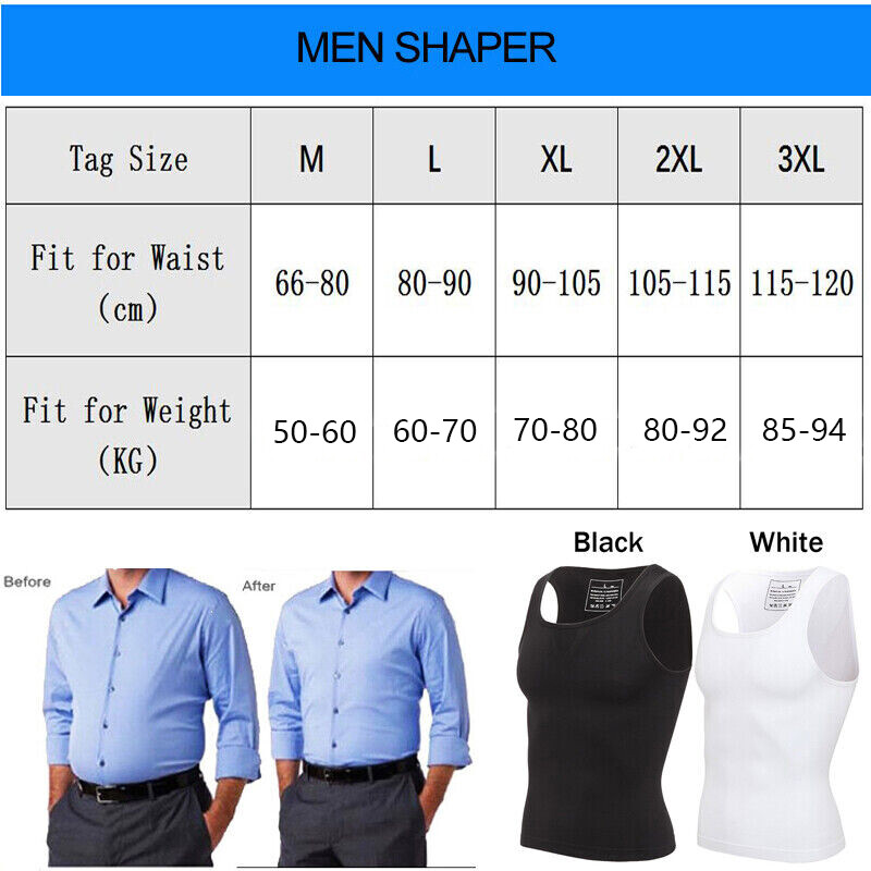 Men Gynecomastia Compression Shirts Slimming Undershirt Tank Top Abs Body Shaper gallery