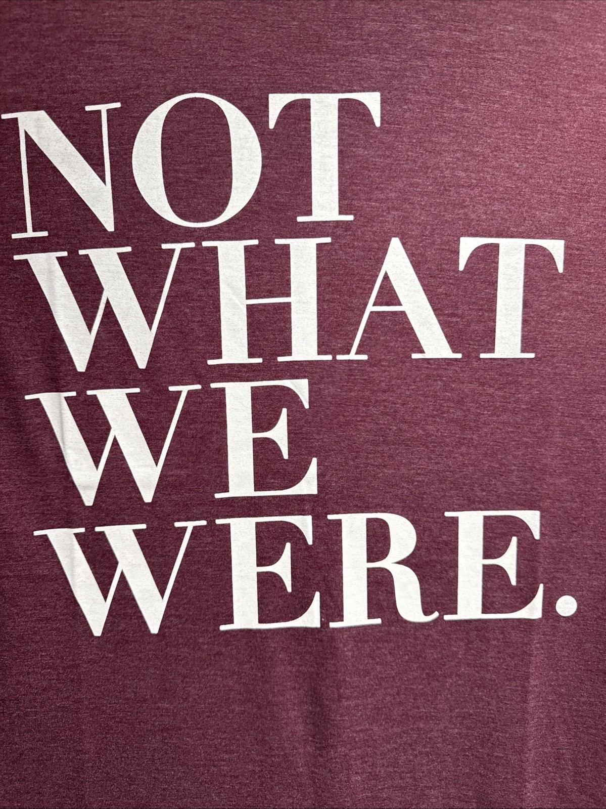 The Chosen New Made In India Plum “NOT WHAT WE WERE.” T-Shirt-Back Logo-Size Med gallery