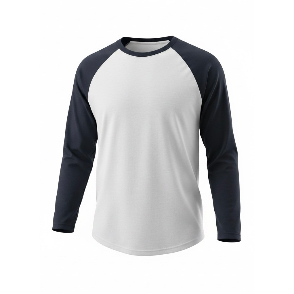 NWT George Baseball T-Shirt Raglan Men S Moisture Wicking White Blue 3/4 Sleeve gallery