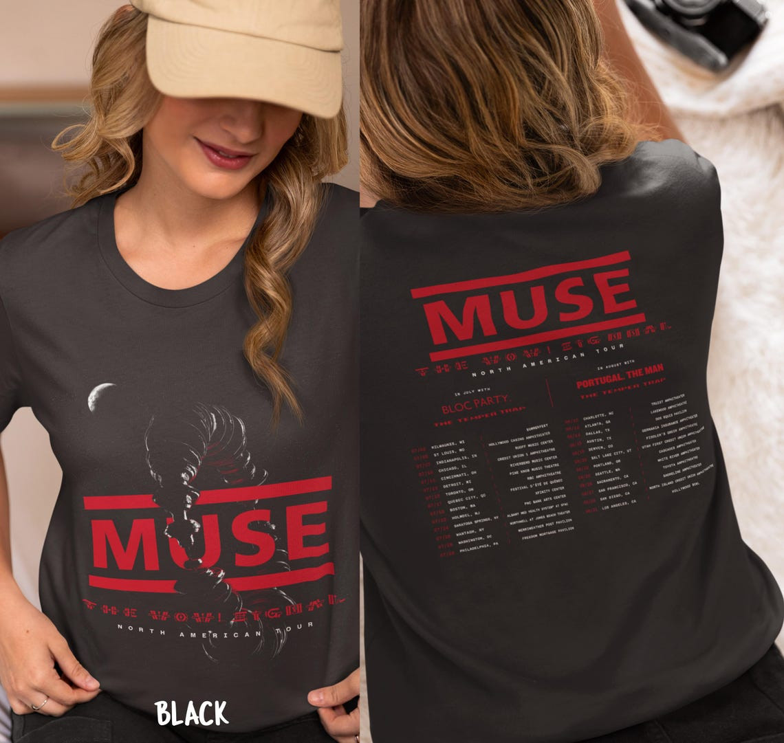 Muse Tour 2026 Concert T-Shirt Alternative Rock Band Tee Reprint
