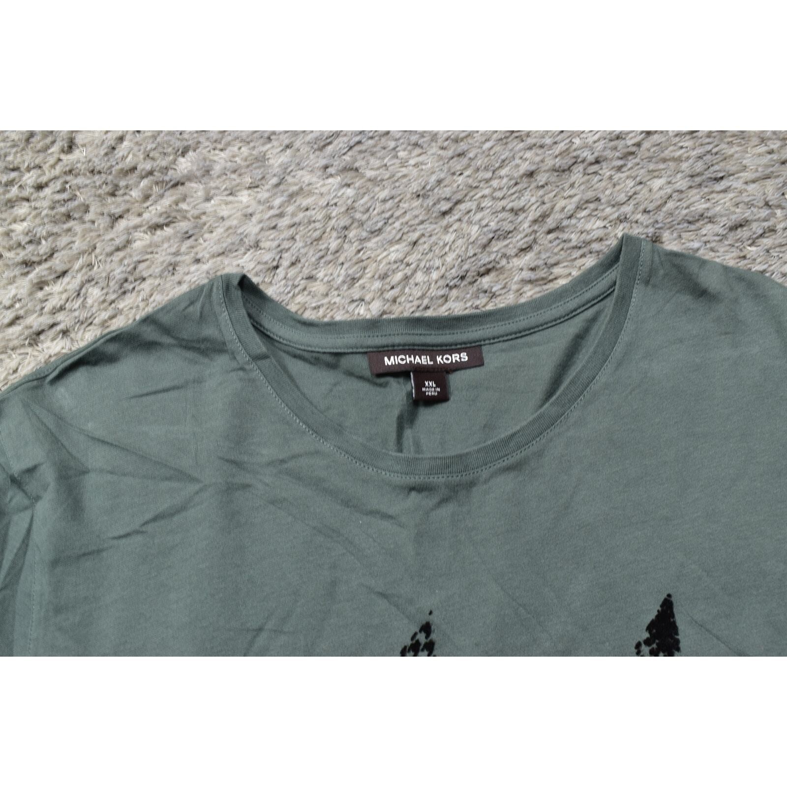 Michael Kors Men's Gray Cotton T-Shirt 2XL Crew Neck Short Sleeve Solid gallery