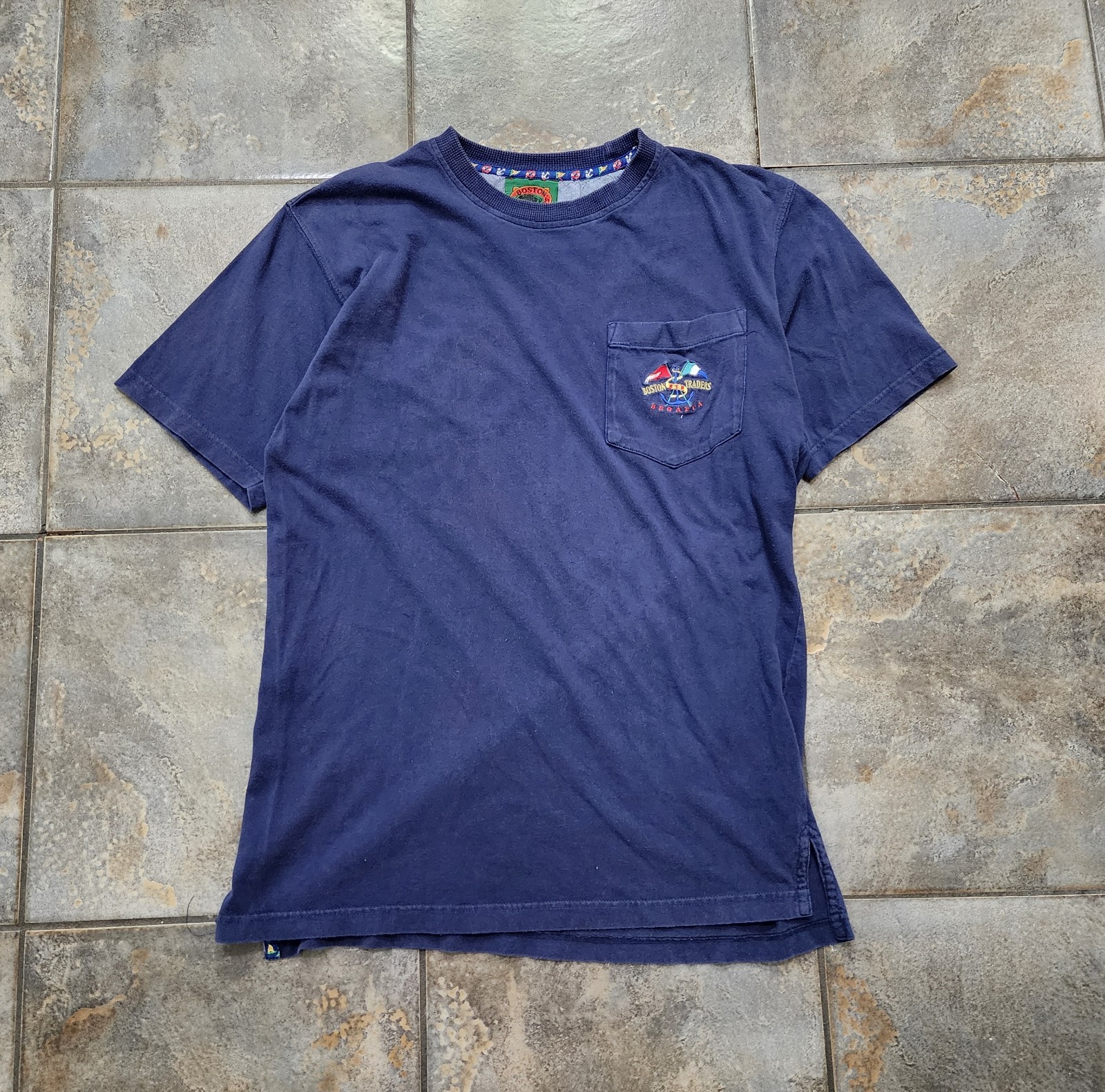 Vintage 90s Boston Traders Men's Medium Regatta Outdoor Sailing Pocket T Shirt gallery