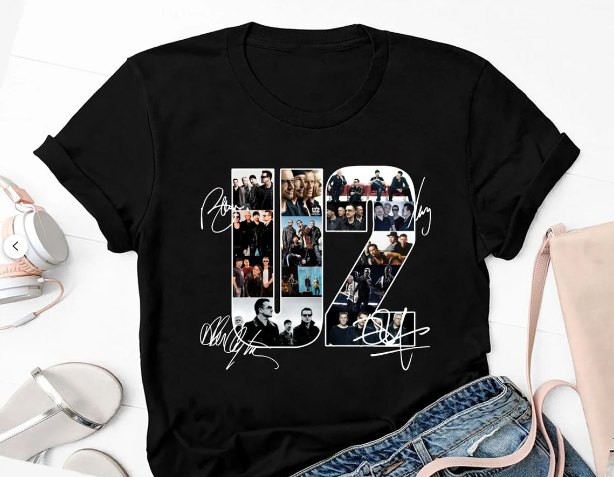Signature U2 Band Fan Gift Rock Shirt Tour Unisex T-Shirt All Size MI259
