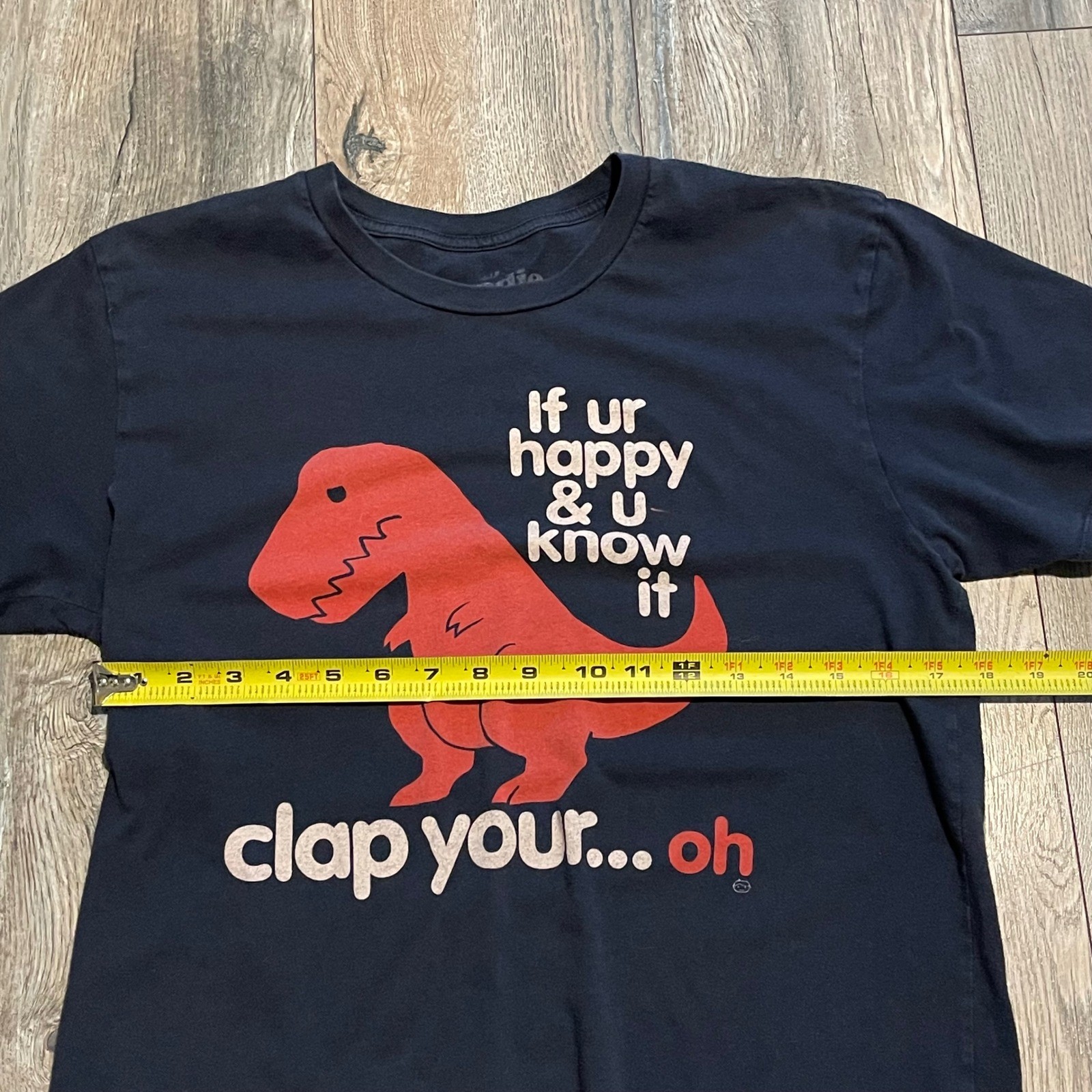 Goodie Two Sleeves Mens T-Rex Graphic T-Shirt Navy Blue Funny Dinosaur Tee Small gallery