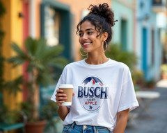 Busch Light Apple T-Shirt – Retro Beer Logo Tee A304