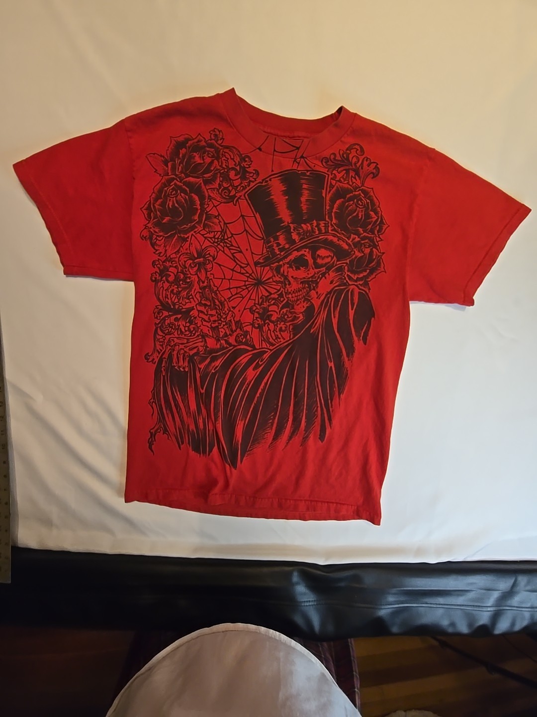 VTG Gothic Y2K Tattoo Joker Skeleton Band Tee M/L Emo Jesse Pinkman Style RARE gallery