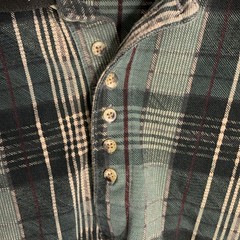 Point Zero Natural Classic Green Plaid Sustainable Cotton Shirt Men’s XL