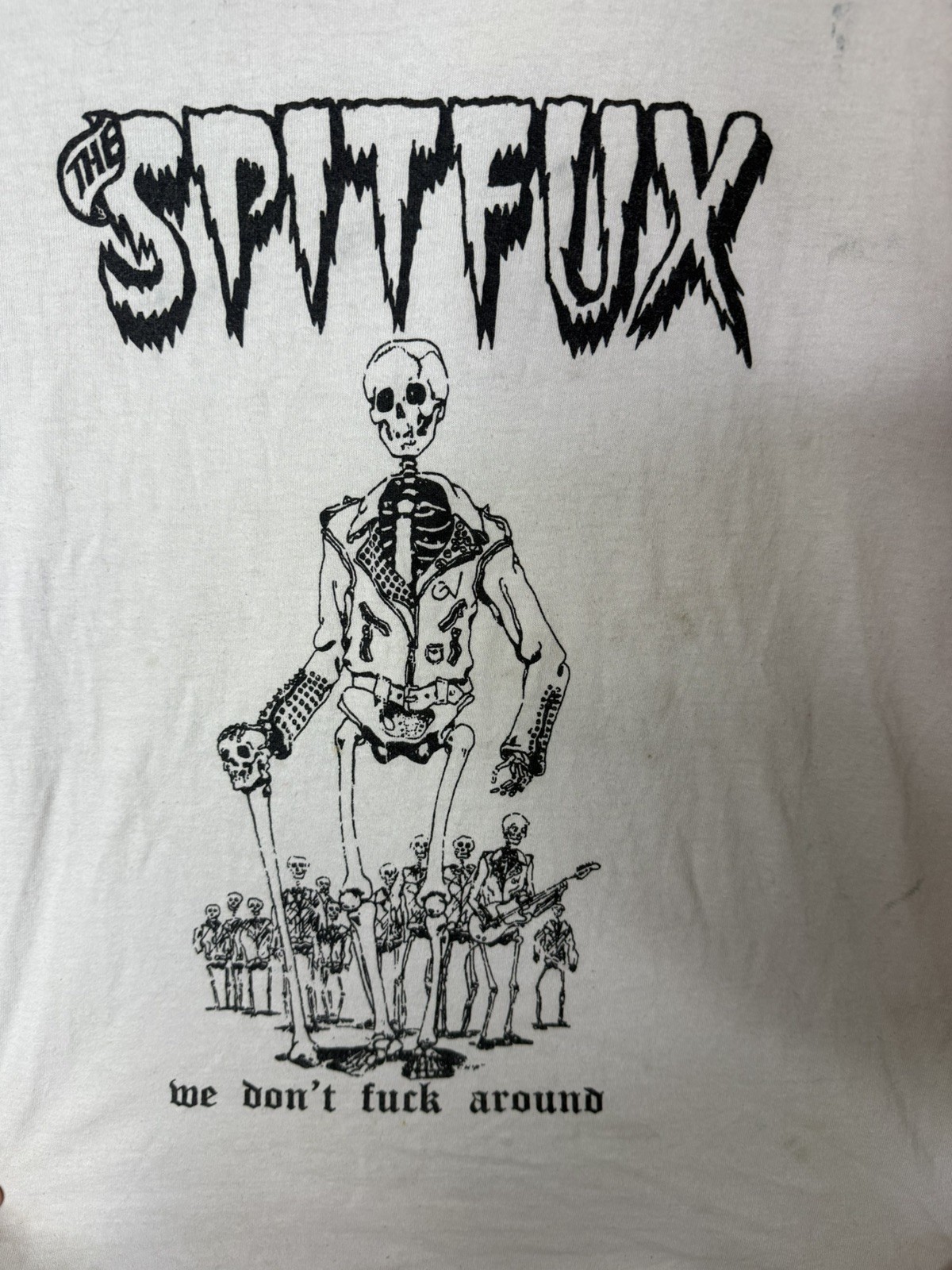 The Spitfux skulls skeleton retro band punk rock Y2K size medium gallery