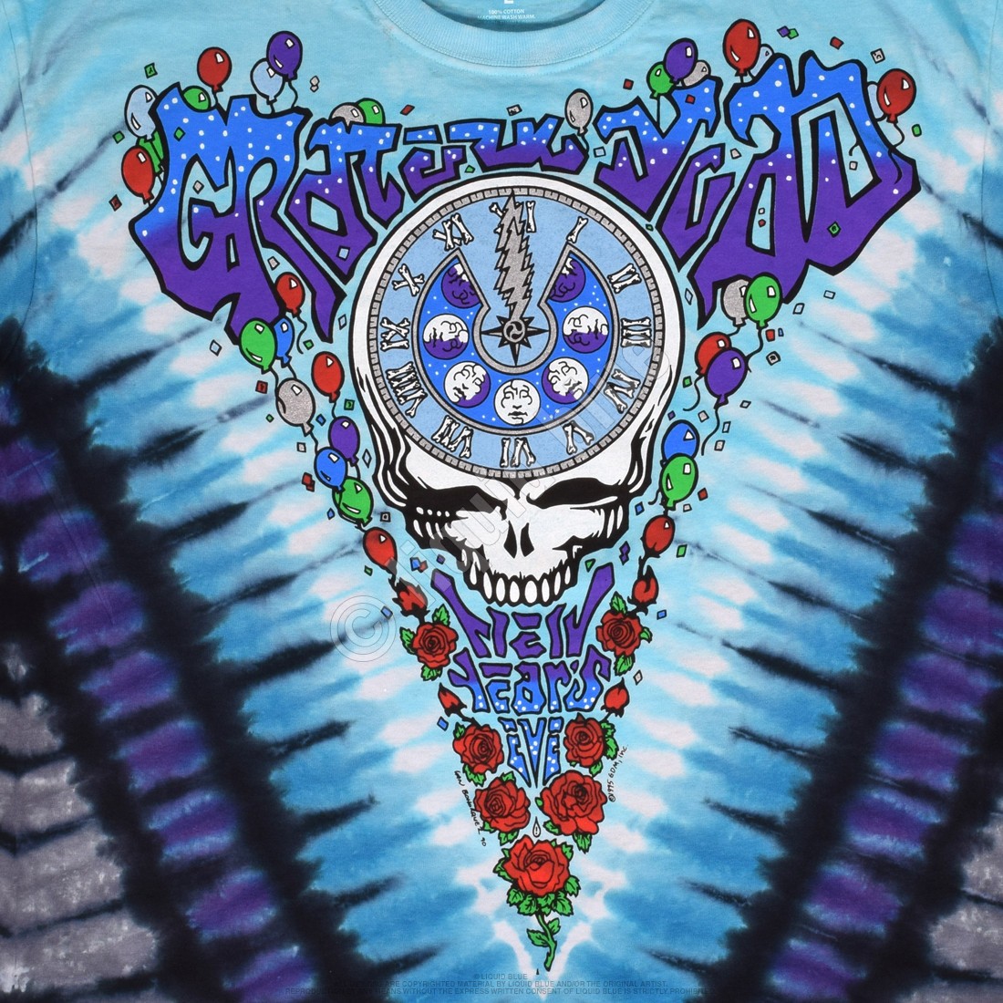[Limited Edition] Vintage Grateful Dead Midnight Hour Tie-Dye T-Shirt Liquid Blu gallery