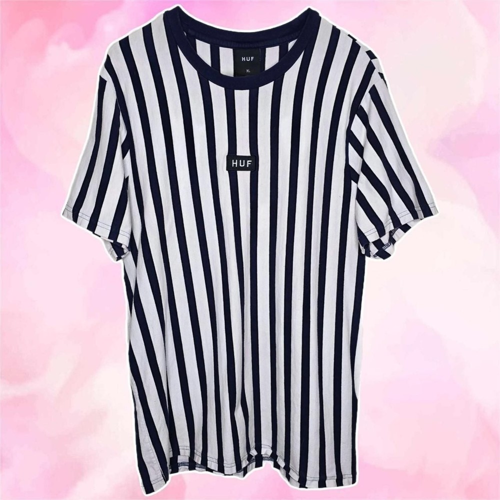 HUF Vertical Stripe Box Logo T-Shirt