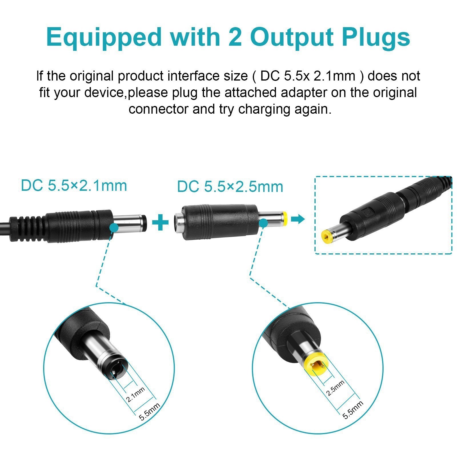 42V 2A Universal Charger for 36V Lithium Battery Most Brands with 5.5mm DC Plug