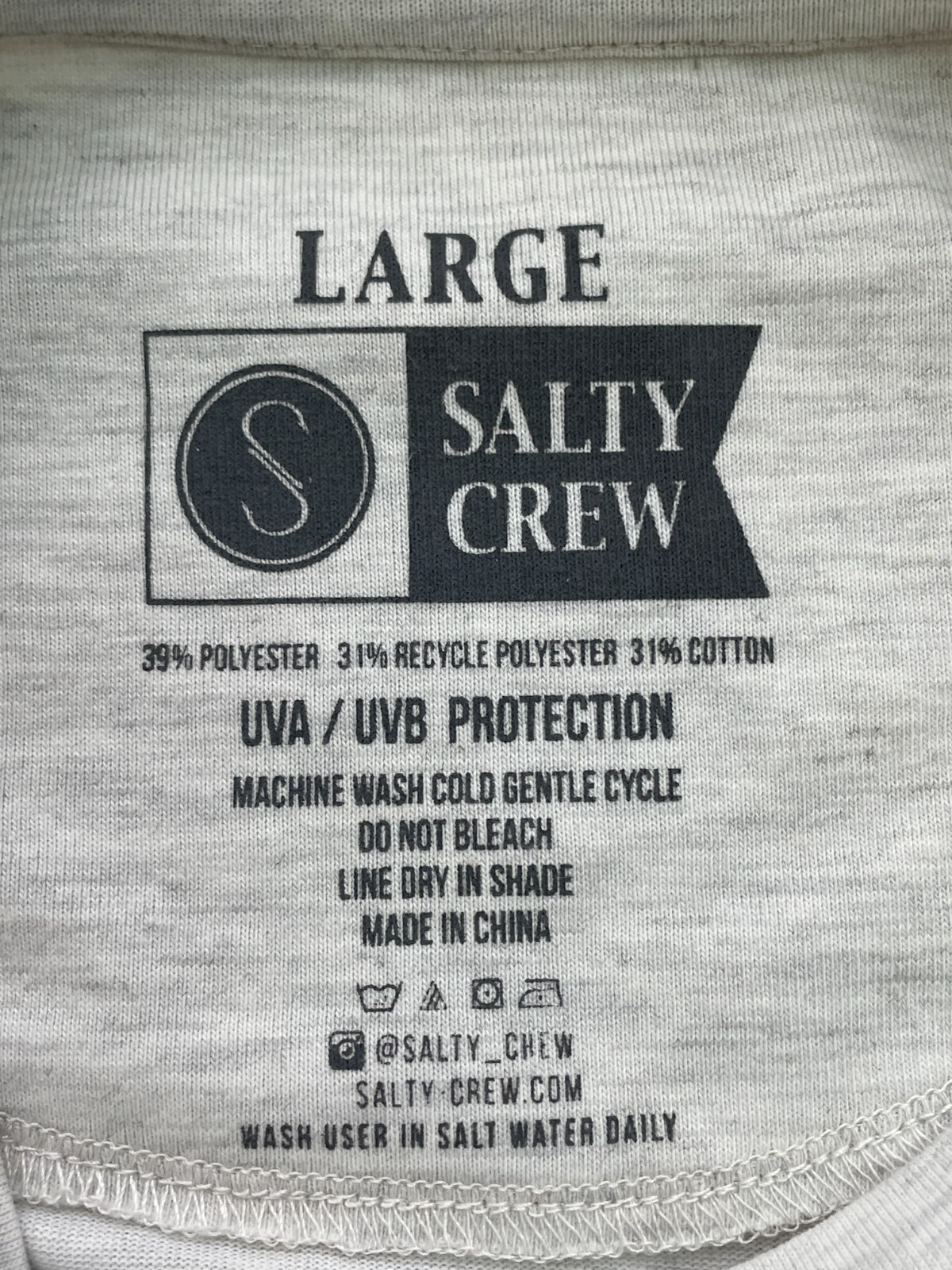 Salty Crew Marlin Mount Tech Long Sleeve Graphic White T-Shirt Men's LARGE gallery