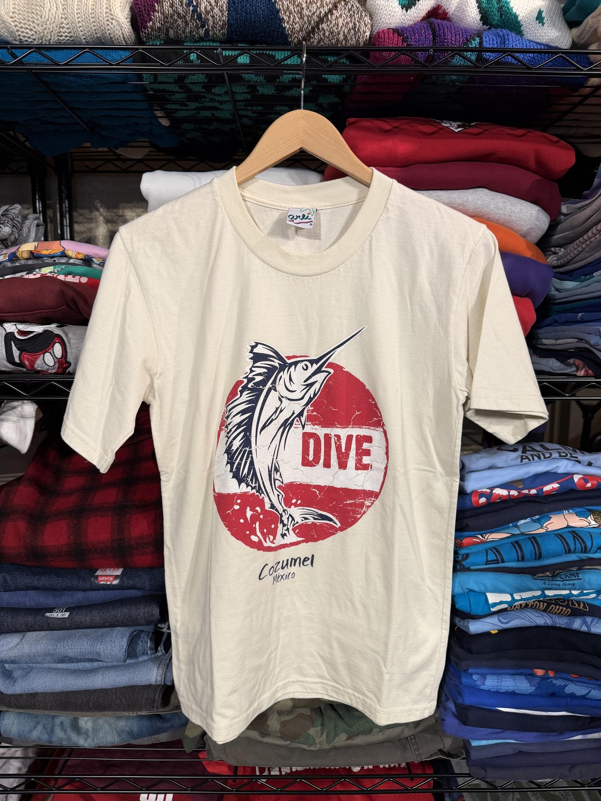 Arli Shirt Mens Small White Dive Cozumel Mexico Marlin Fish Graphic Tee gallery