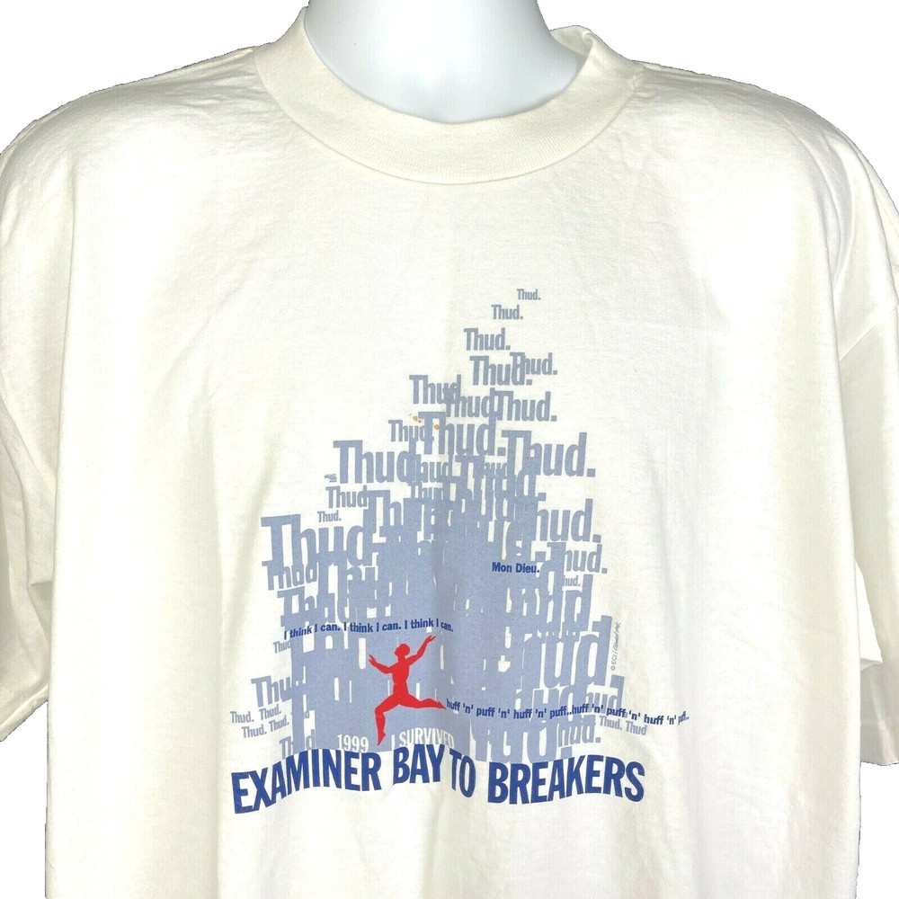 SF Examiner Bay To Breakers Mens Vtg T-Shirt size XL 1999 Race Thud Survived USA