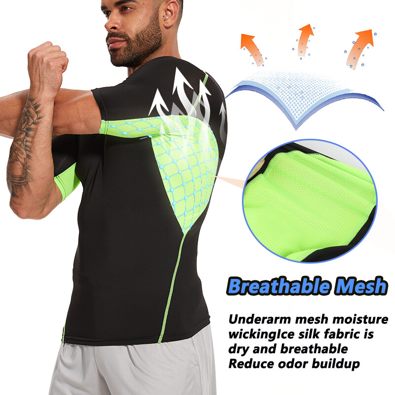Mens Compression Athletic Fitness Shirt Base Layer Tops Tight Dry Sports Gym Tee gallery