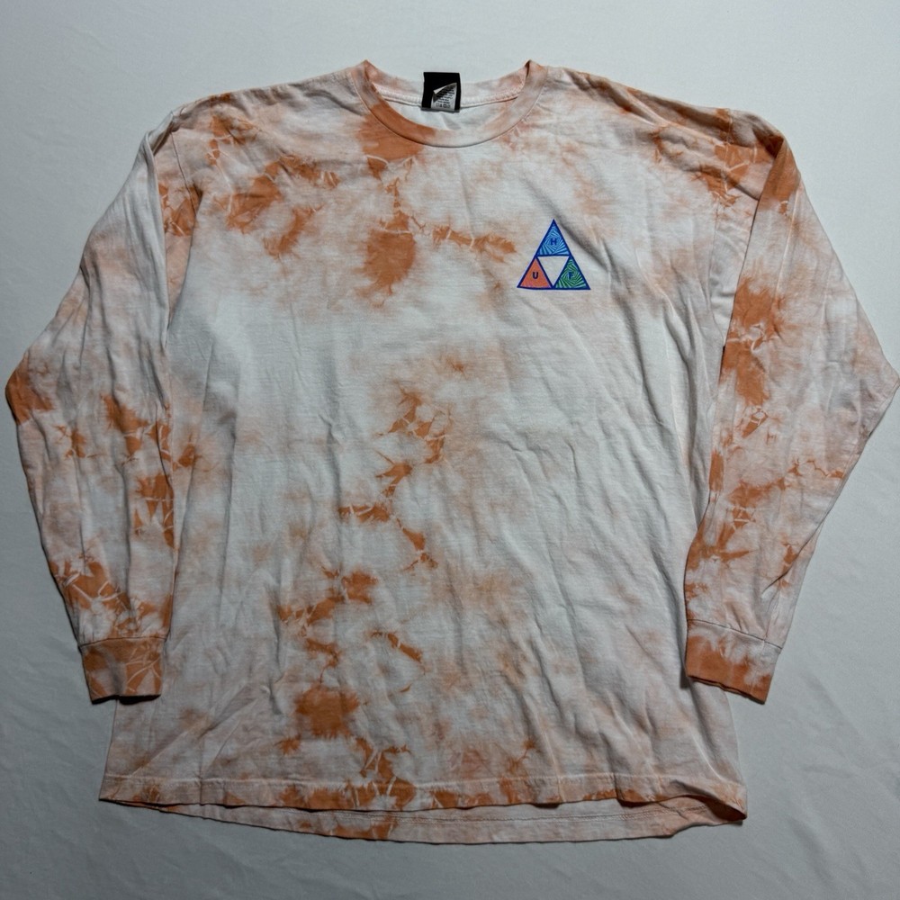 HUF Worldwide Triple Triangle Crystal Wash Long Sleeve Tee XL Skull Skate