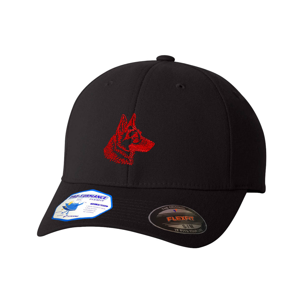 Flexfit Hats for Men & Women Red German Shepherd Head Embroidery Polyester gallery