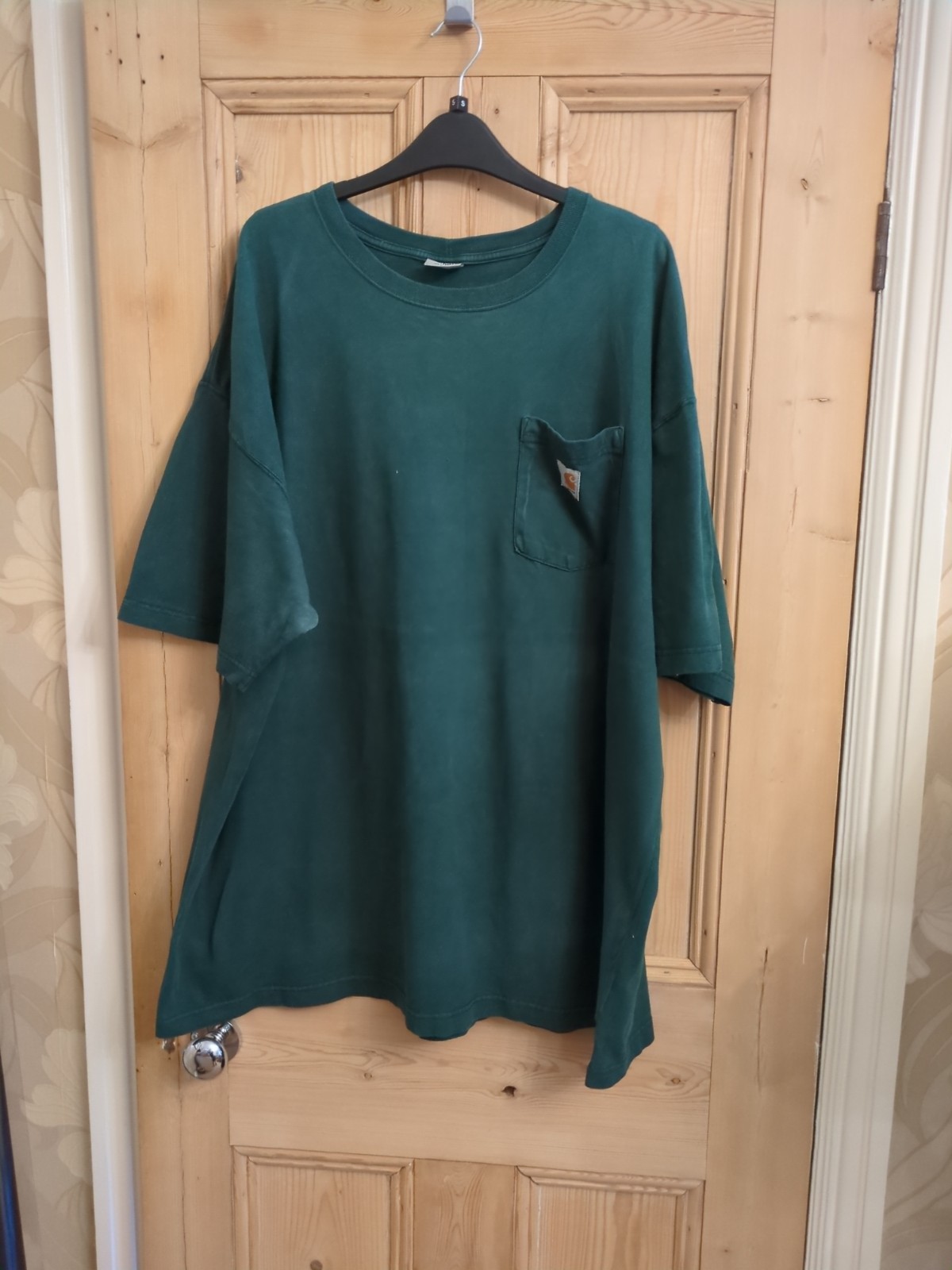 Carhartt Pocket T Shirt Distressed Green Size 2XL Cotton Fade gallery