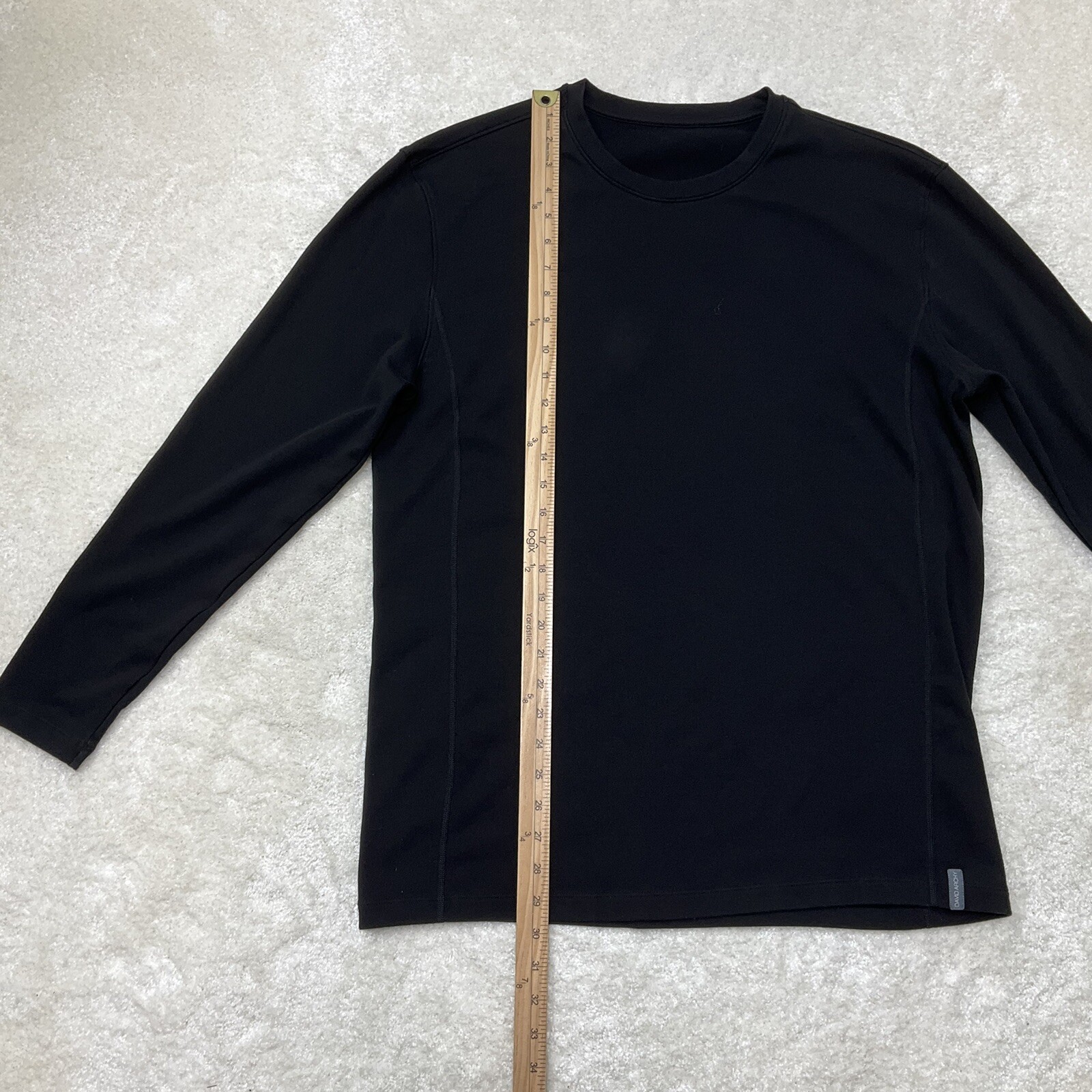 David Archy Mens Size XL Long Sleeve Crew Neck Black Baselayer Shirt gallery