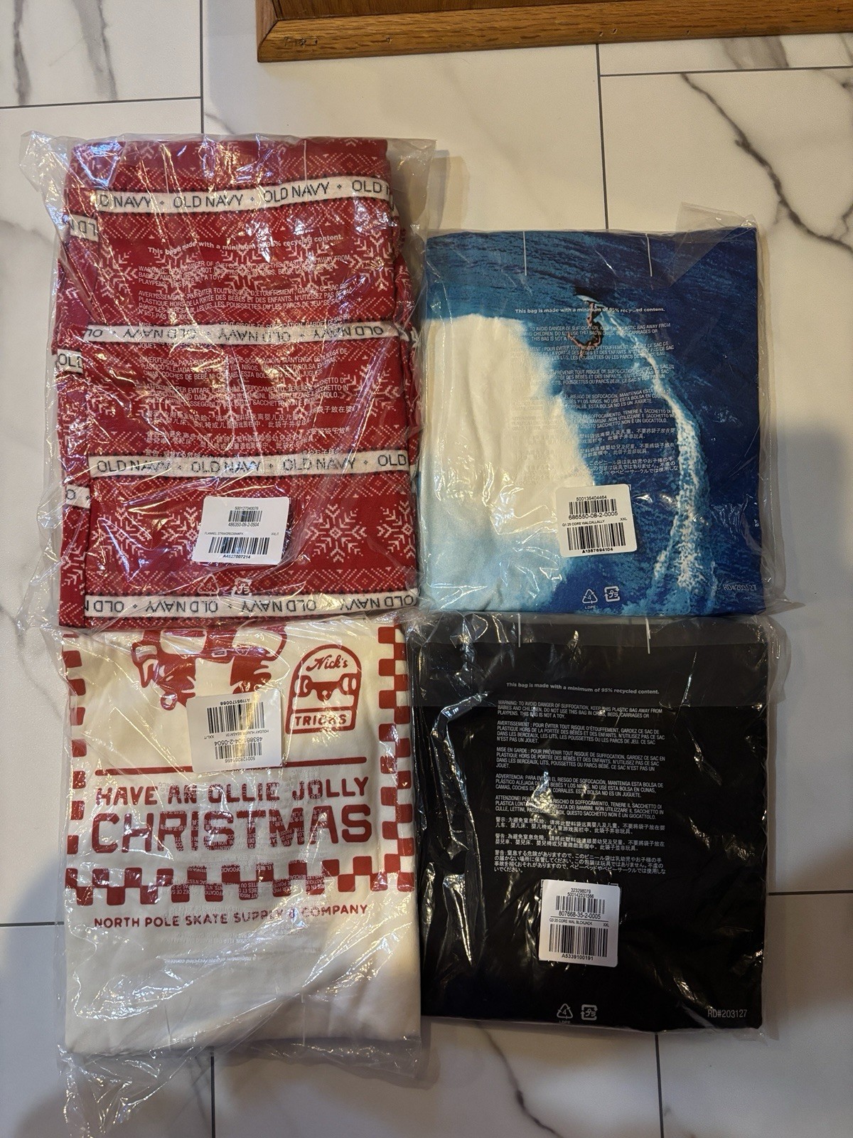 Lot of 4 New In Packages Old Navy T-Shirts & Pajama Pants Sizes XXL & XXLT