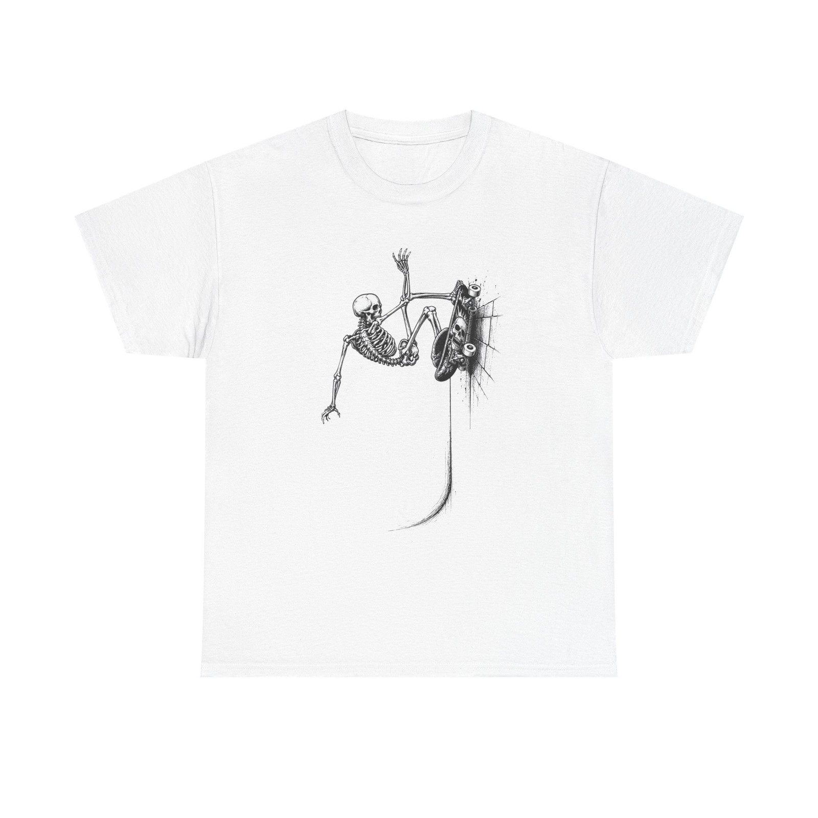Skeleton Skateboard T Shirt Design Gothic Skater Punk Streetwear Graphic gallery