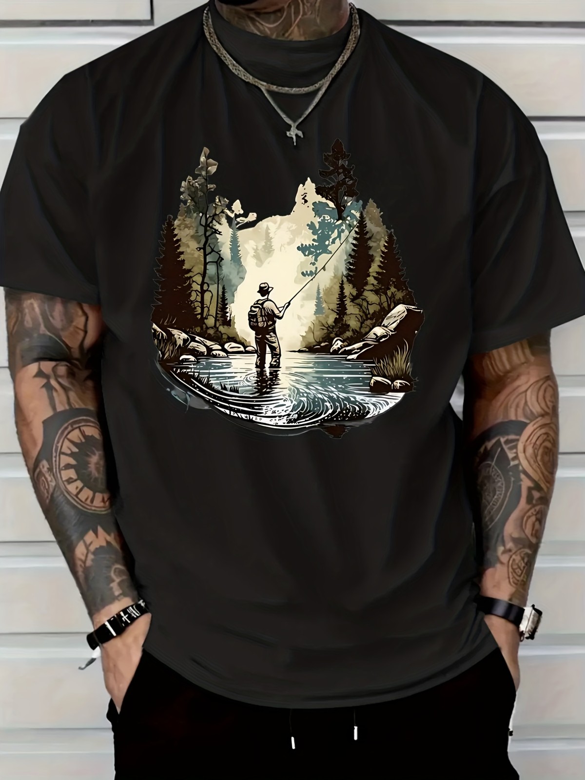 Men’S & Women’S Heavyweight 220gsm T-Shirt – All-Season Outdoor Camping & Fish