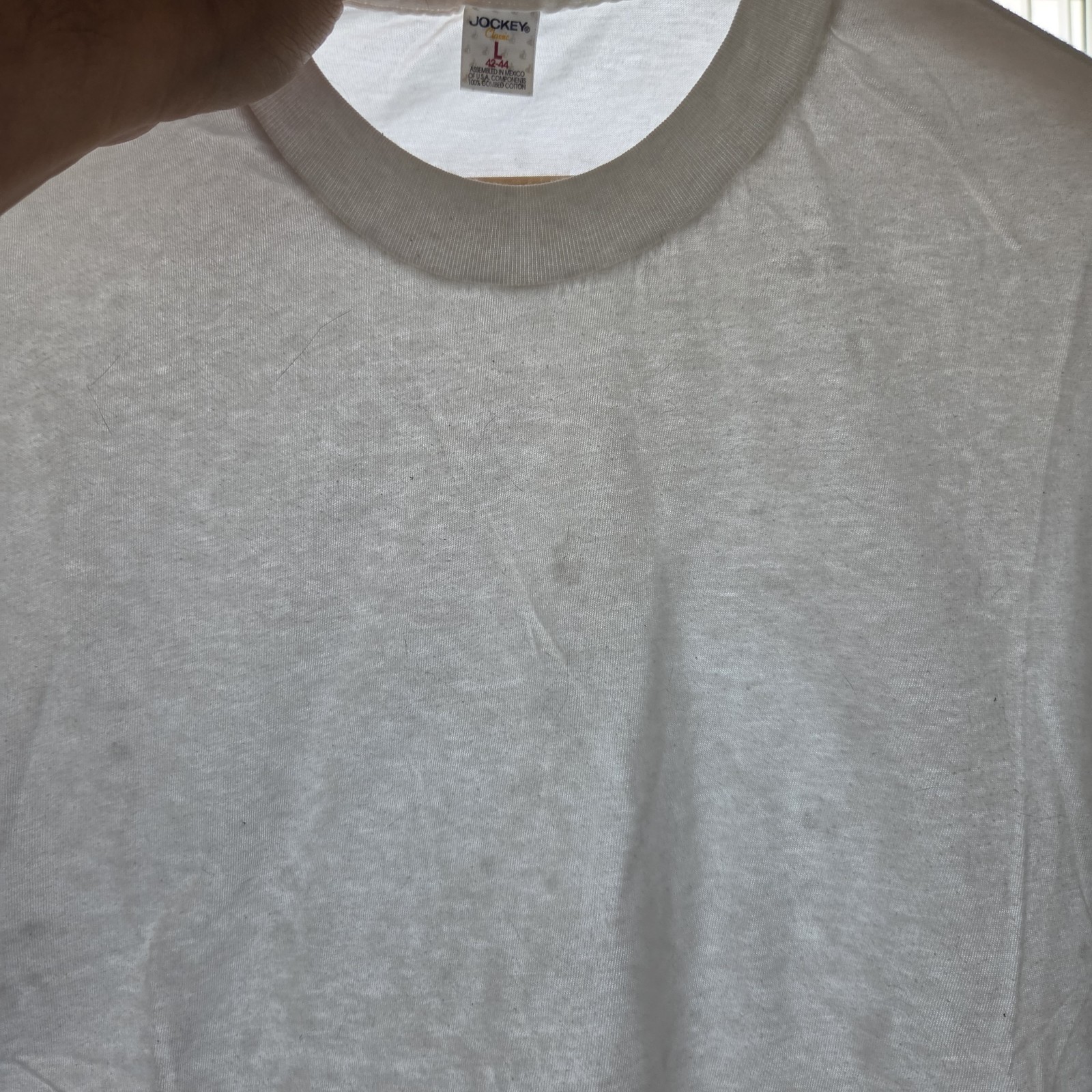Vintage 90s Jockey White Single Stitch Tshirt Size L gallery