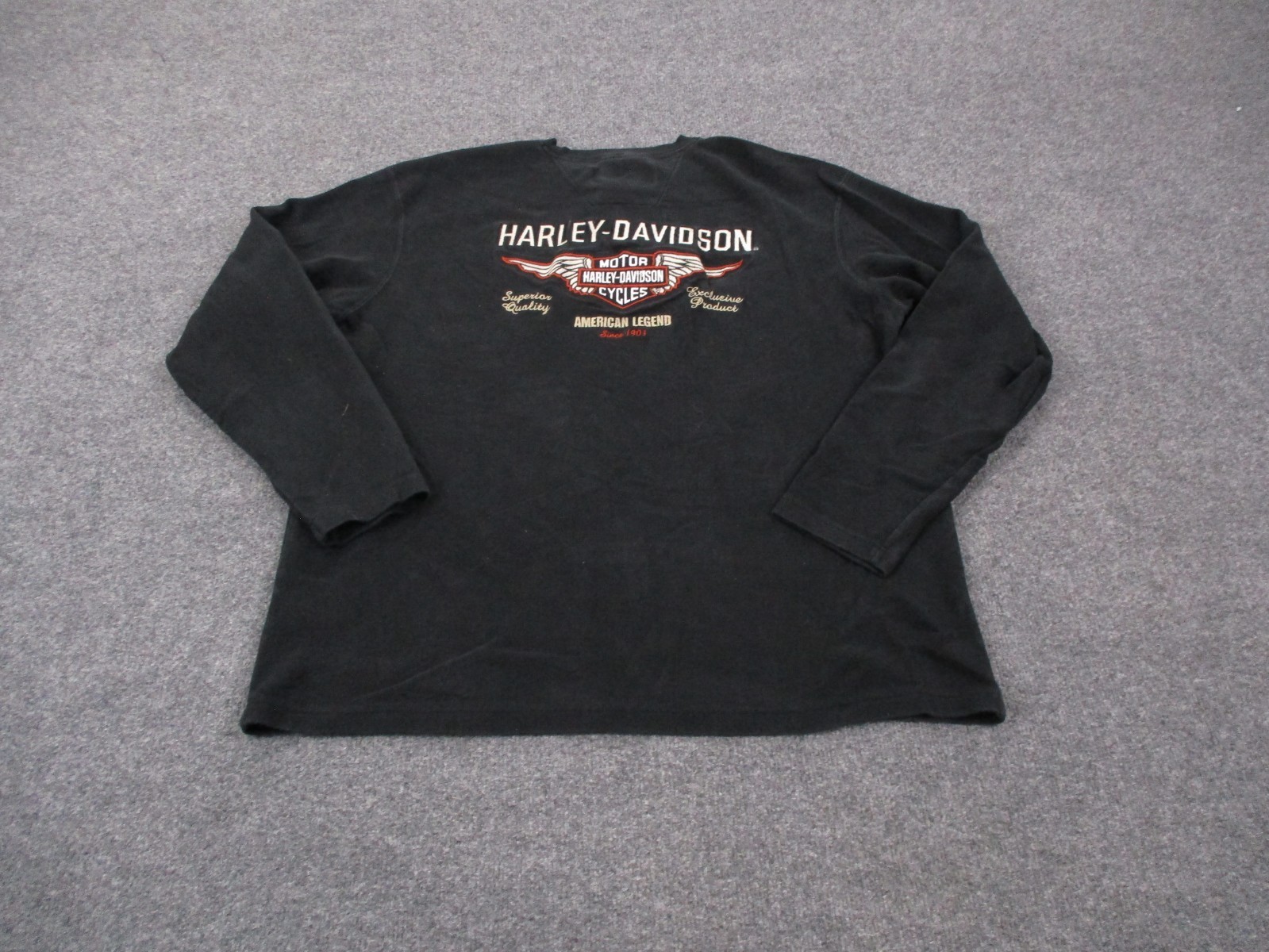 Harley Davidson Shirt Mens XL Black Biker Henley Woven Casual Pullover Y2K gallery