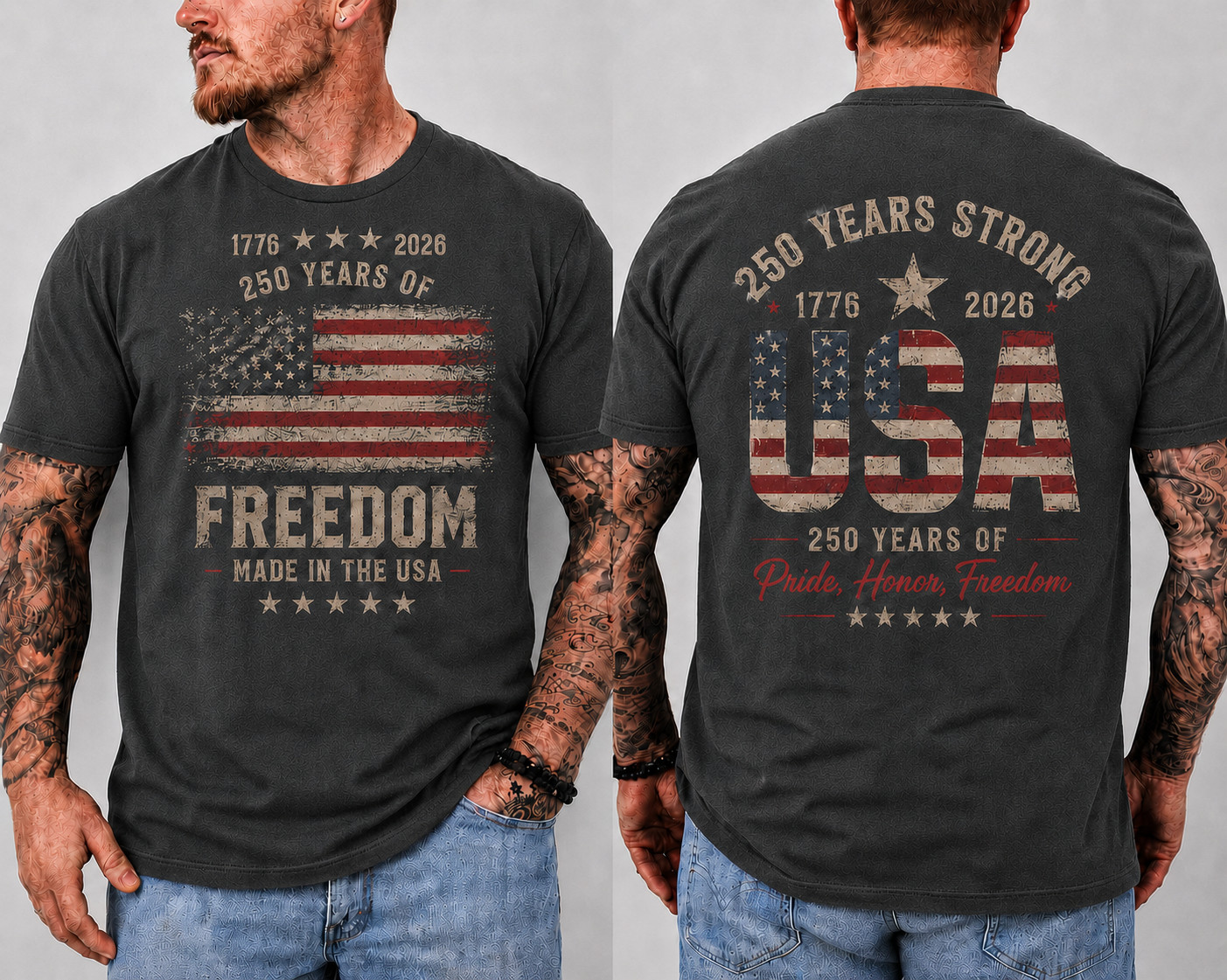 USA 250 Years Anniversary T-Shirt 1776-2026 Patriotic American Flag Tee Gift gallery