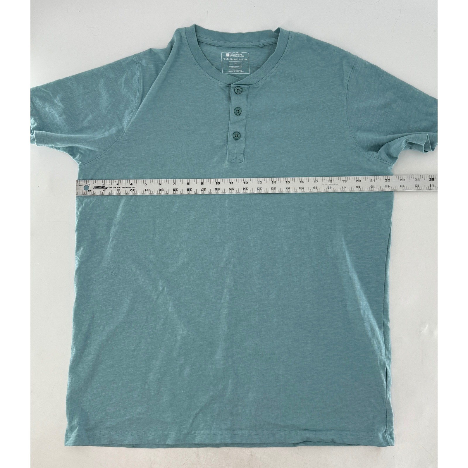Mountain Warehouse Men's Henley Shirt Turquoise Organic Cotton Sz L Sustainable gallery