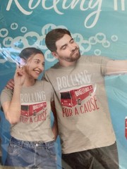 NEW Men’s khaki Short Sleeve Tee T-Shirt Cotton ROLLING FOR A CAUSE BIG RED BUS