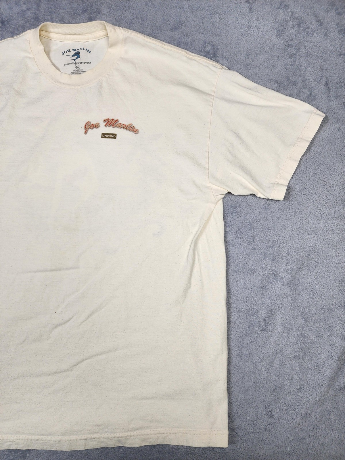 Joe Marlin Shirt Mens XL Cream Reel Action Mermaid Fishing Graphic Tee Unwind gallery