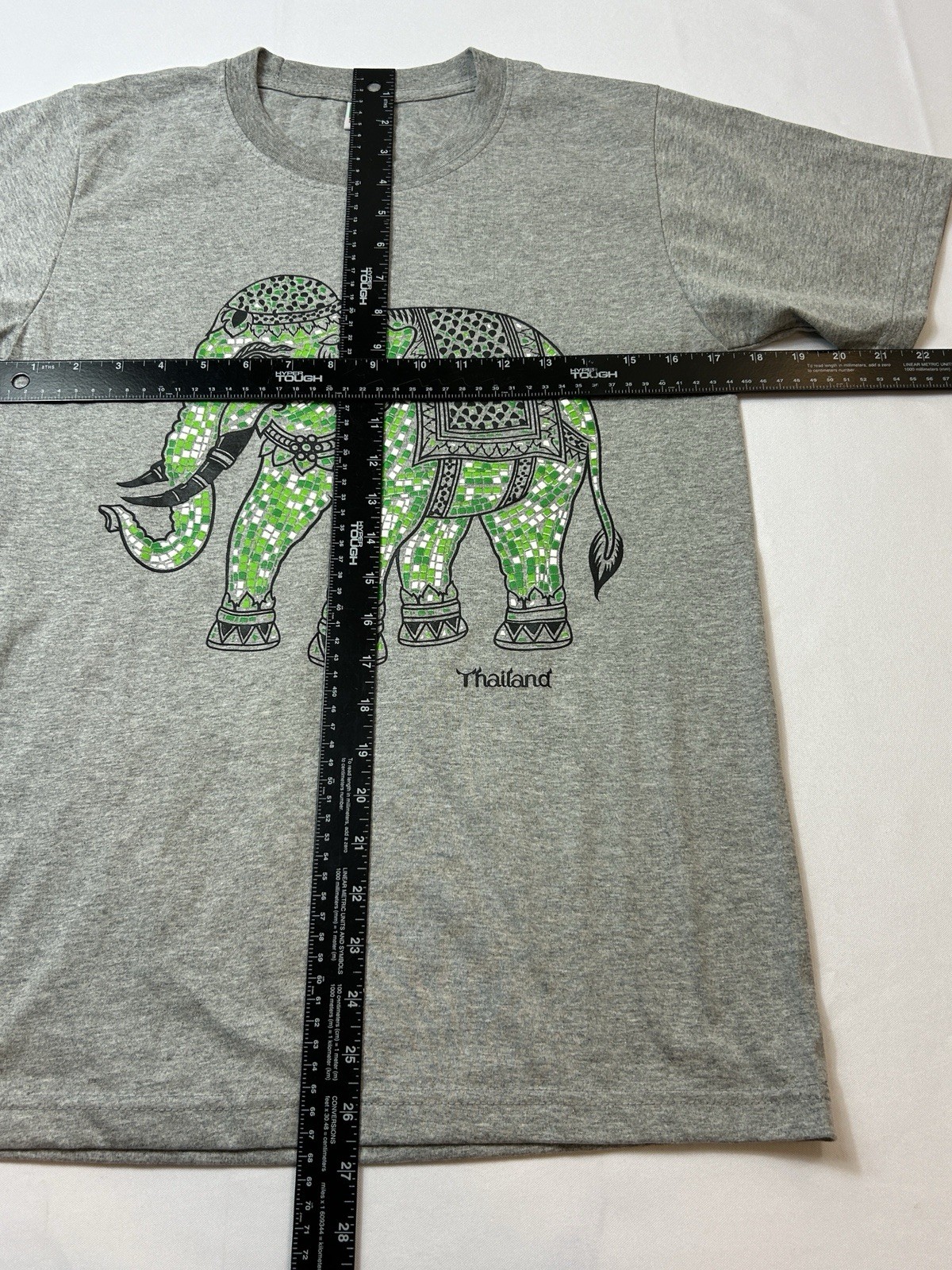 Elephant Thailand T Shirt Adult M Gray Graphic Tee 100 Percent Cotton Reg Fit gallery
