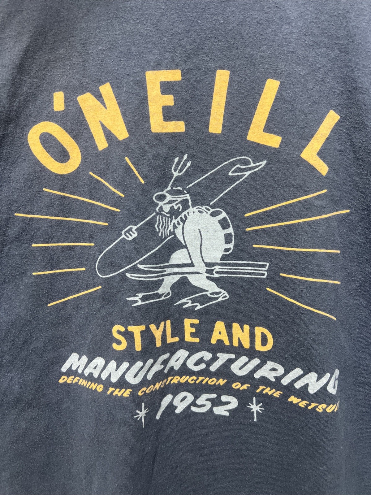 O’Neill Tshirt Mens X Large standard fit Graphic Tee Grey Yellow Ski Surf gallery