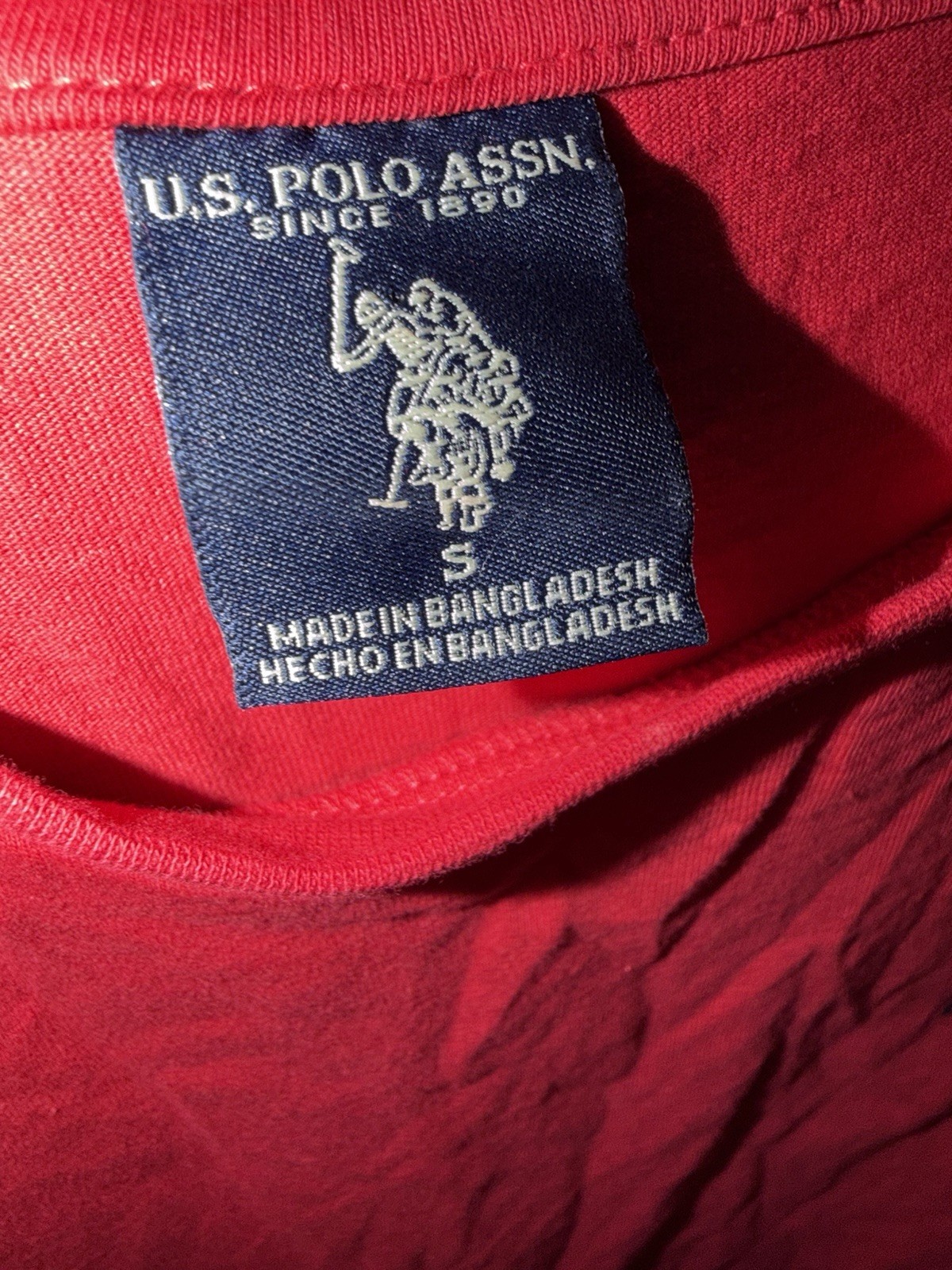U.S. Polo Assn. T-Shirt Men's S Red Crew Neck Short Sleeve Knit Logo gallery