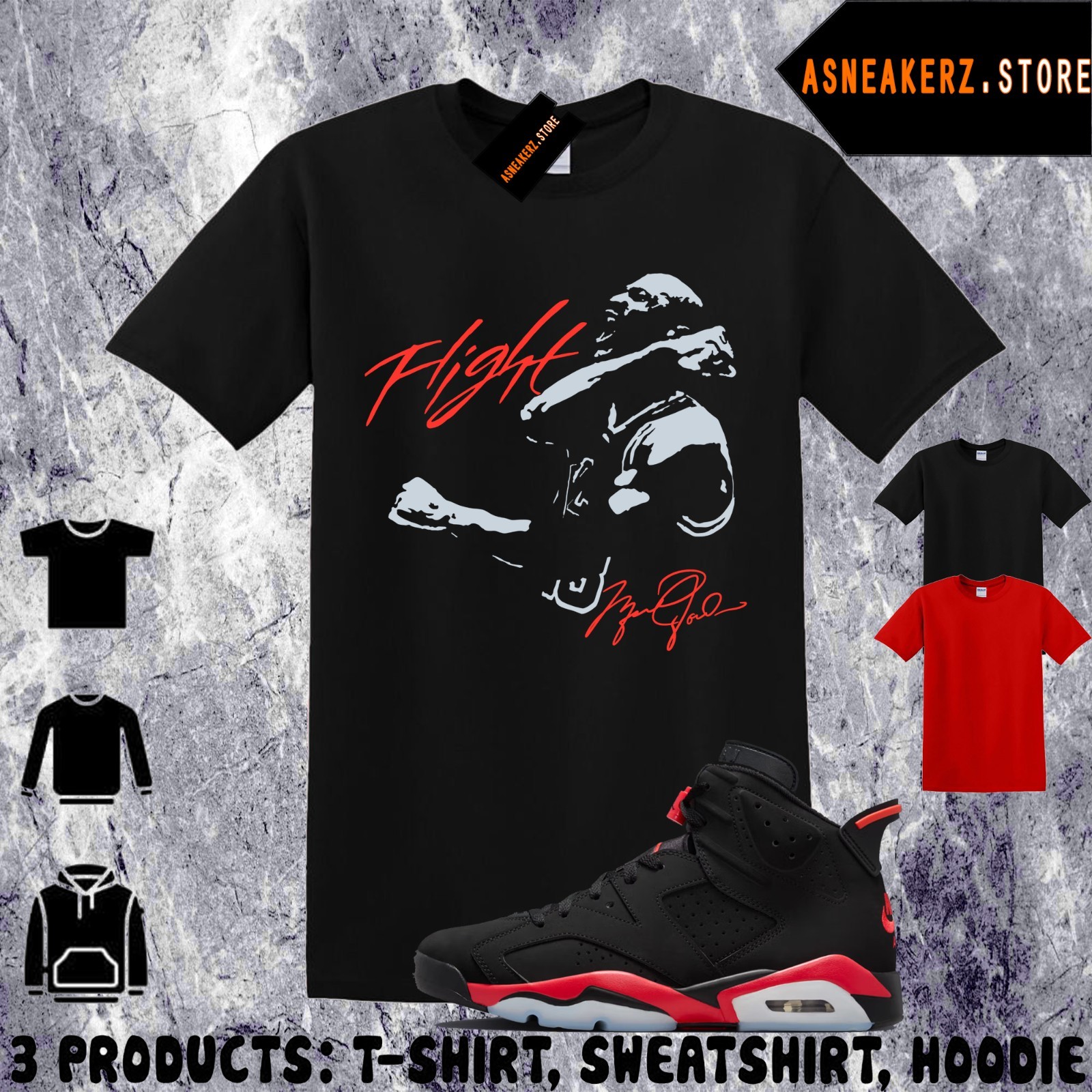 Shirt Matching AJ 6 Infrared Salesman 2026 Match Sneaker MJ Victory 6s T-Shirt gallery