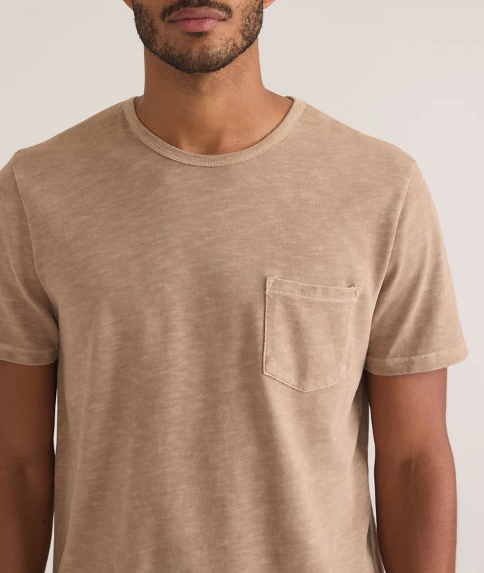 Marine Layer Vintage Heavy Slub Pocket Tee Mens Small Taupe Soft $54 NWT gallery