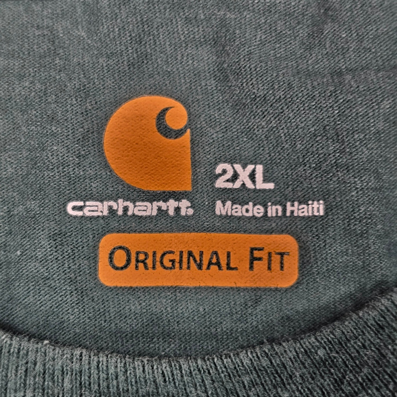 Carhartt K87 Pocket T Shirt Mens 2XL Hunter Green Cotton Original Fit Tee gallery