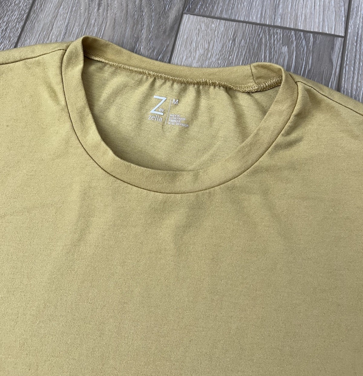Z By Zella Yellow Crewneck Short Sleeve Tee Mens Sz Medium Polyester Blend gallery