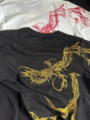 Men’s Premium Phoenix Embroidery Cotton T-Shirt Slim Fit Short Sleeve Tee