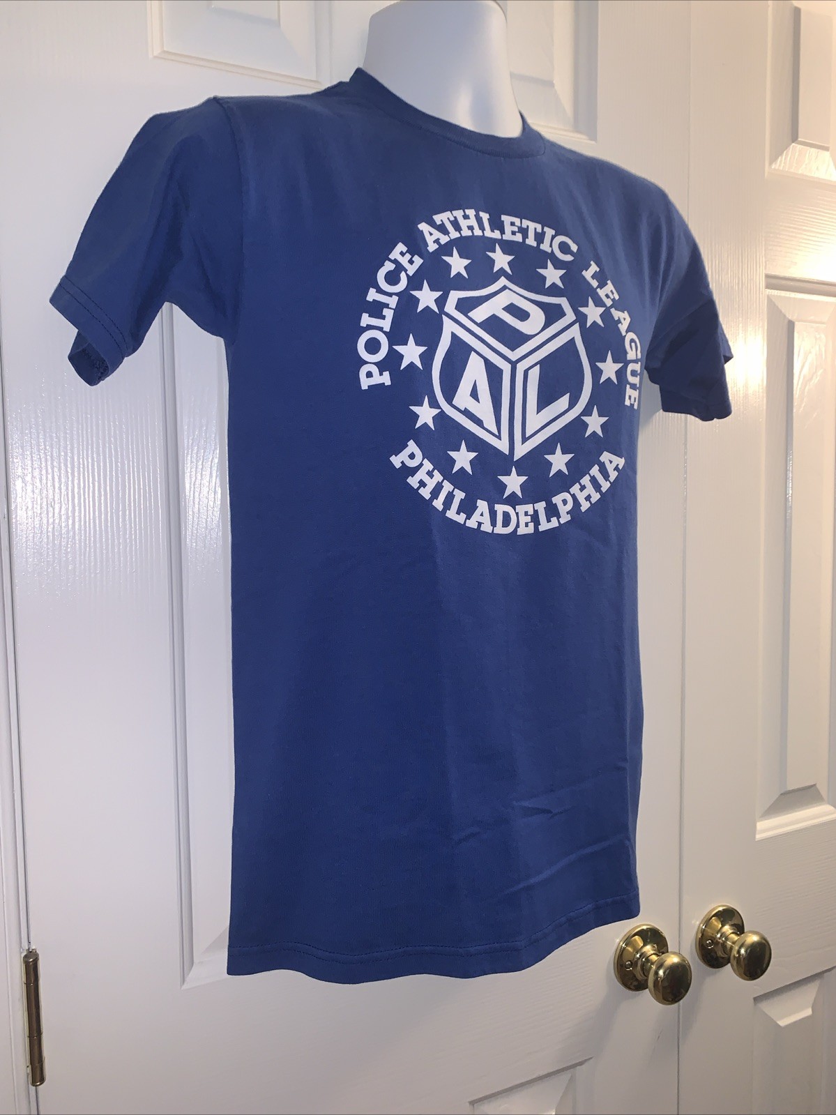 Jerzees PAL Police Athletic League Philadelphia T Shirt Royal Blue S Vintage gallery