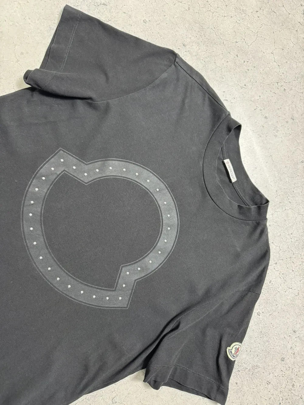 Moncler SS T-Shirt Black Big Logo Size S gallery