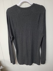 Faherty Cloud Cotton LS Waffle Knit Crewneck – Charcoal Gray – Sz. L